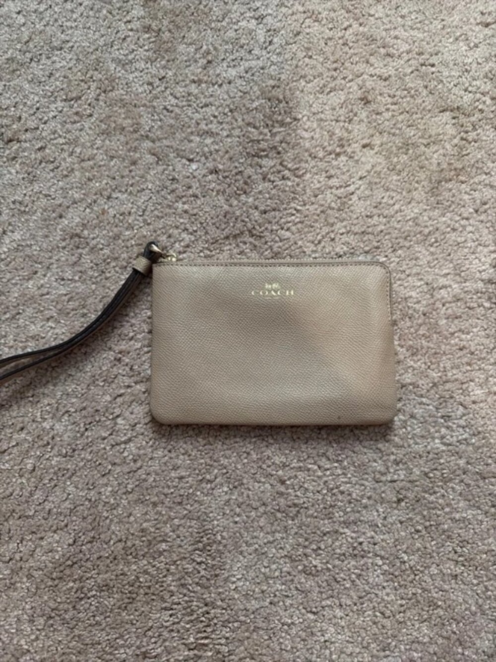Coach Small Tan Wristlet Wallet
